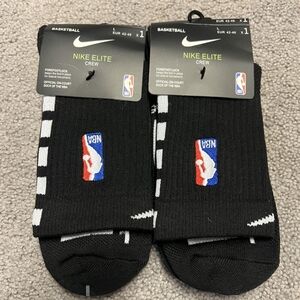 Nike Elite NBA Dri-FIT Basketball Crew Socks - Black - 2 Pairs NWT